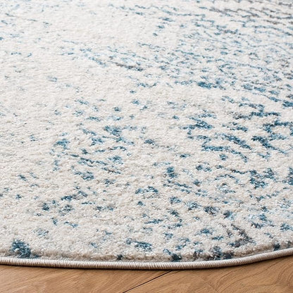 SAFAVIEH Tulum Collection Area Rug - 12' Round, Ivory & Turquoise, Moroccan Boho Tribal Design, Non-Shedding & Easy to Clean, Ideal for Living Room, Bedroom, Dining Space (TUL272E)