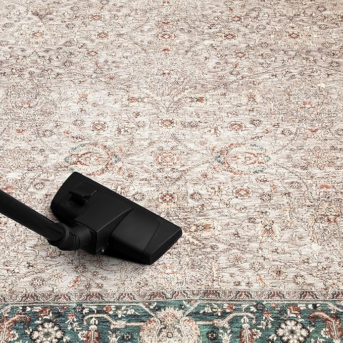 Keen Home Design 2x10 Rug - Machine Washable Runner Rug with Non-Slip Backing, Ideal for Hallway, Entryway, Kitchen, Laundry Room - Vintage, Easy Clean, Durable, Low Pile - (2'6" x 10')