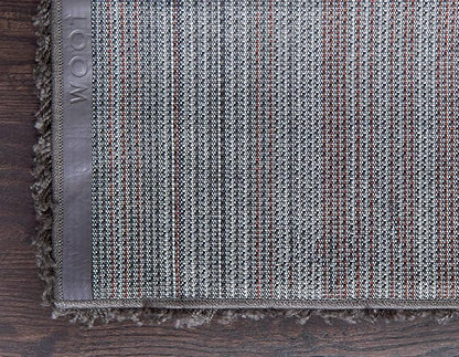 Unique Loom Solid Shag Collection Area Rug (9' x 12' Rectangle, Graphite Gray)