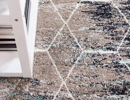 Unique Loom Trellis Frieze Collection Area Rug - Geometric (6' x 9', Blue Multi/ Ivory)