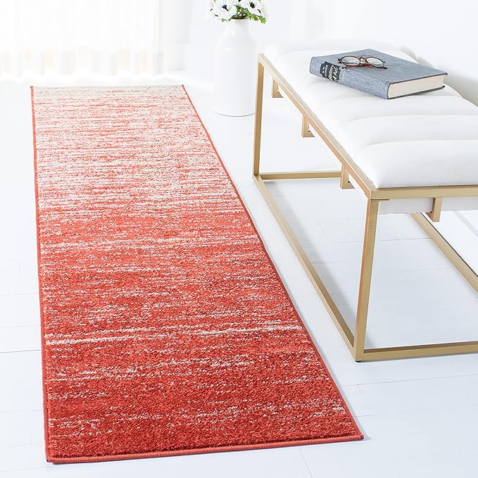 SAFAVIEH Adirondack Collection Runner Rug - 2'6" x 6', Orange & Grey, Modern Ombre Design, Non Shedding & Easy to Clean, Ideal for Hallway, Foyer, Kitchen, Entryway, Bedroom (ADR113P)