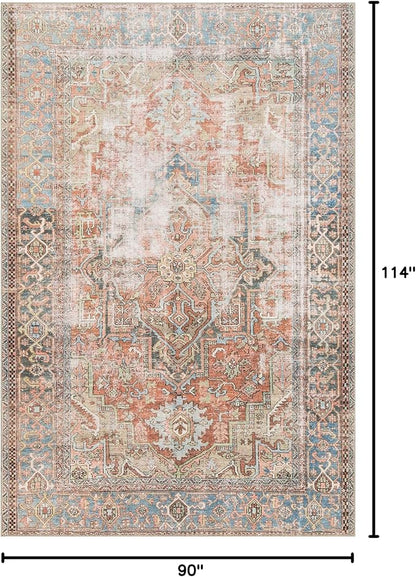 Loloi Loren Collection LQ-15 Terracotta/Sky 7'-6" x 9'-6" Area Rug