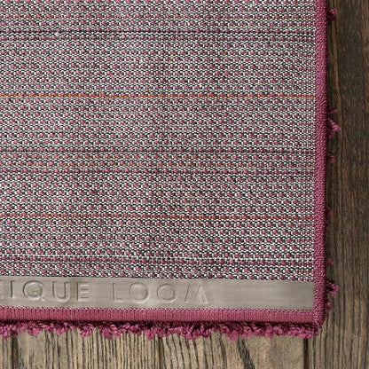 Unique Loom Solid Shag Collection Area Rug (2' 2" x 6' 7" Runner Eggplant Purple)