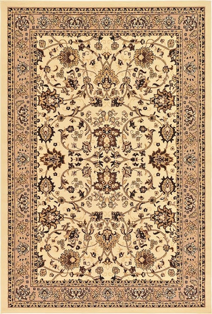 Unique Loom Sialk Hill Collection Area Rug - Washington (6' 1" x 9' Rectangle Ivory/Black)