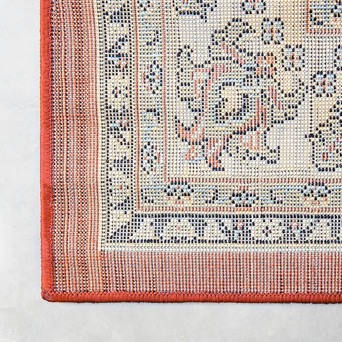 Unique Loom Sialk Hill Collection Area Rug - Washington (7' 1" x 10' Rectangle Terracotta/Cream)