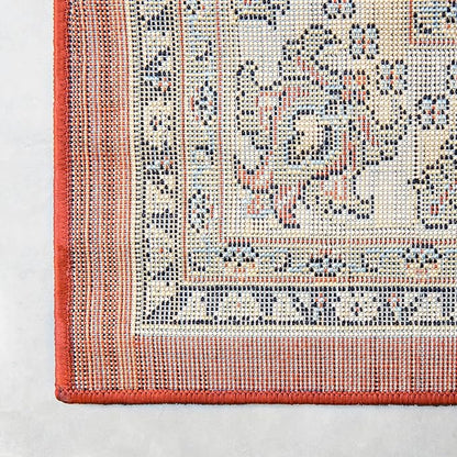 Unique Loom Sialk Hill Collection Area Rug - Washington (7' 10" x 10' Rectangle Terracotta/Cream)