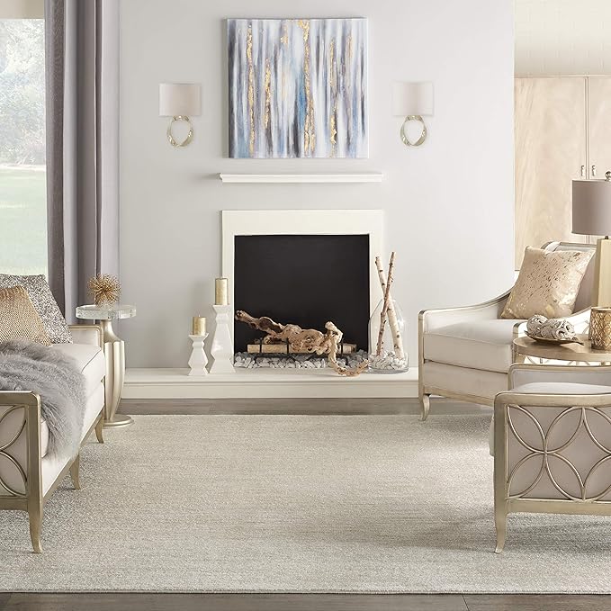 Nourison Home Nourison Essentials Ivory Beige 8' x 10' Area Rug - Easy Clean, Non Shedding, Bed Room, Living Room, Dining Room, Kitchen (8' x 10')