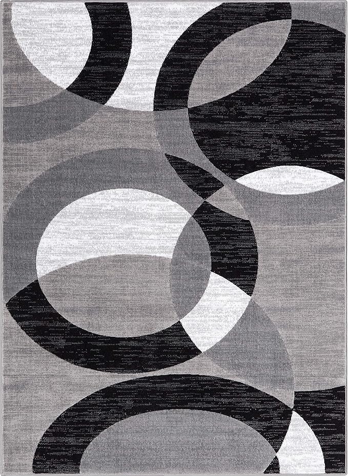 Well Woven Dulcet Bingo Grey Modern Geometric 5'3" x 7'3" Area Rug