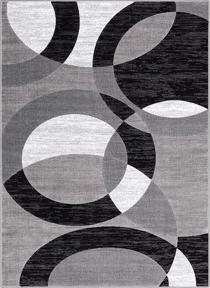 Well Woven Dulcet Bingo Grey Modern Geometric 5'3" x 7'3" Area Rug