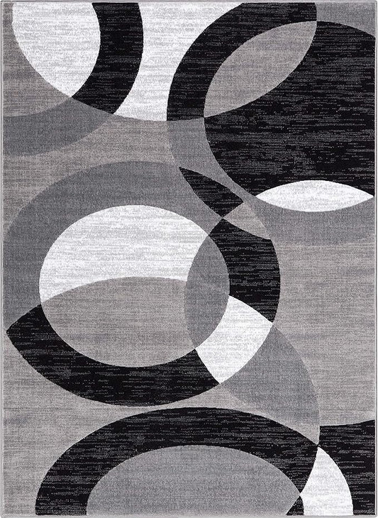 Well Woven Dulcet Bingo Grey Modern Geometric 5'3" x 7'3" Area Rug