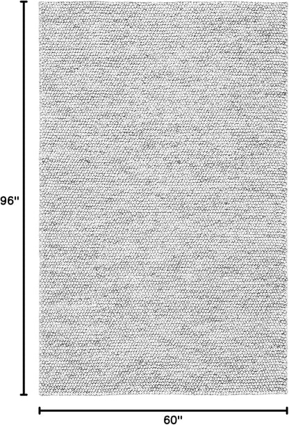 SAFAVIEH Area Rug 5x8 - Natura Collection - Light Grey & Ivory, Handmade Wool Blend, Textured Design, Ideal for Living Room, Bedroom, Dining Space (NAT620G)