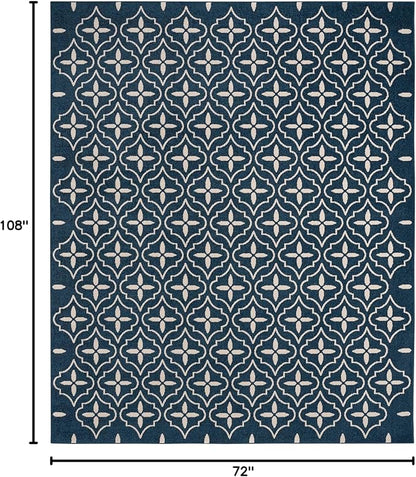 Nourison Home Nourison Essentials Navy Ivory 6' x 9' Area Rug - Easy Clean, Non Shedding, Bed Room, Living Room, Dining Room, Kitchen (6' x 9')