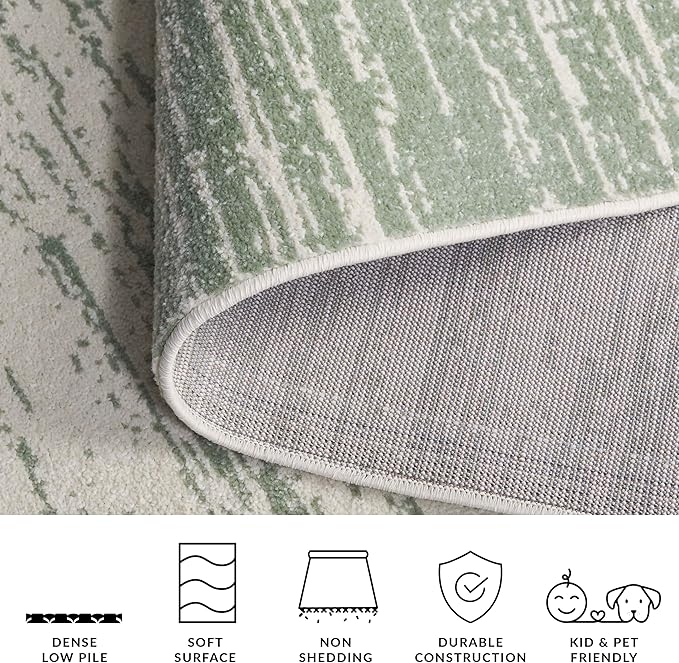 SAFAVIEH Area Rug 11x15 - Adirondack Collection - Large - Sage & Ivory, Modern Ombre Design, Non Shedding & Easy to Clean, Ideal for Living Room, Bedroom, Office, Dining Space (ADR113X)