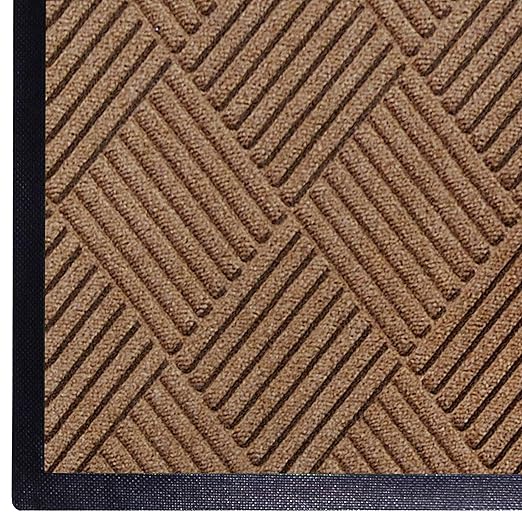 WaterHog Diamond | Commercial-Grade Entrance Mat with Rubber Border – Indoor/Outdoor, Quick Drying, Stain Resistant Door Mat (Medium Brown, 2' x 3')