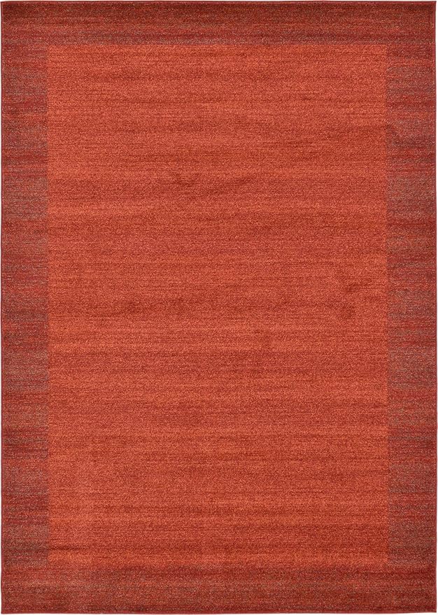 Rugs.com Angelica Collection Rug – 7' x 10' Terracotta Medium Rug Perfect for Bedrooms, Dining Rooms, Living Rooms