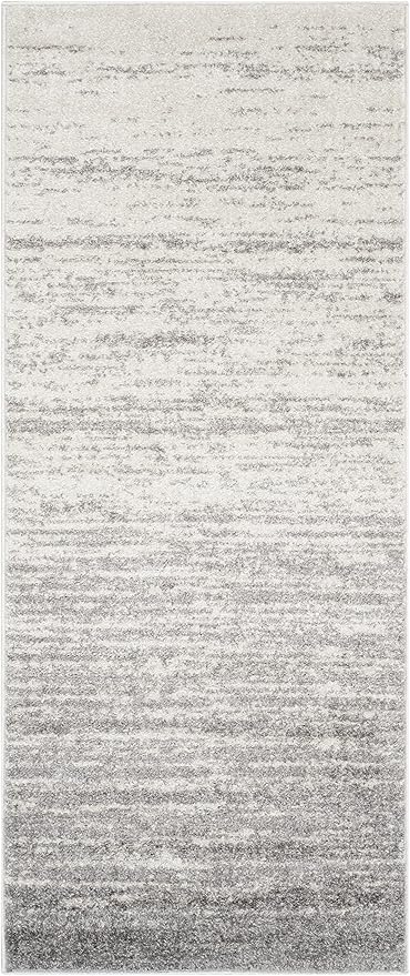 SAFAVIEH Adirondack Collection Runner Rug - 2' x 10', Ivory & Silver, Modern Ombre Design, Non Shedding & Easy to Clean, Ideal for Hallway, Foyer, Kitchen, Entryway, Bedroom (ADR113B)