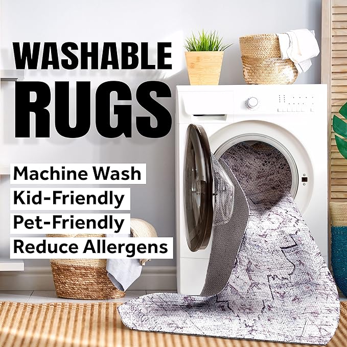 JONATHAN Y Machine Washable Cream/Moss Indoor Area Rug 3X5 ft, Luola Minimalist Geometric for Living Room, Bedroom, Kitchen, Office, Easy-Cleaning, High Traffic, Pet-Friendly, Non-Shedding WSH112A-3