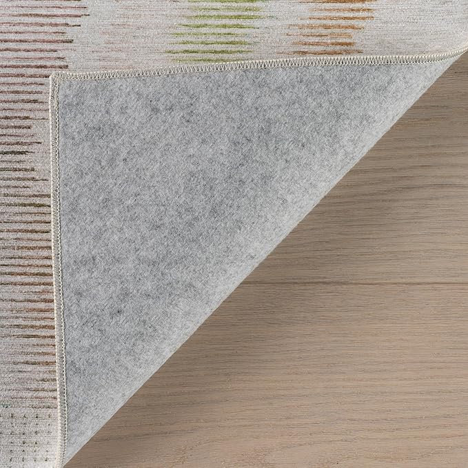 Dash & Albert Zarek Multi Machine Washable Rug, 7.5 X 9.5 Feet, Multicolored/White Chevron Pattern