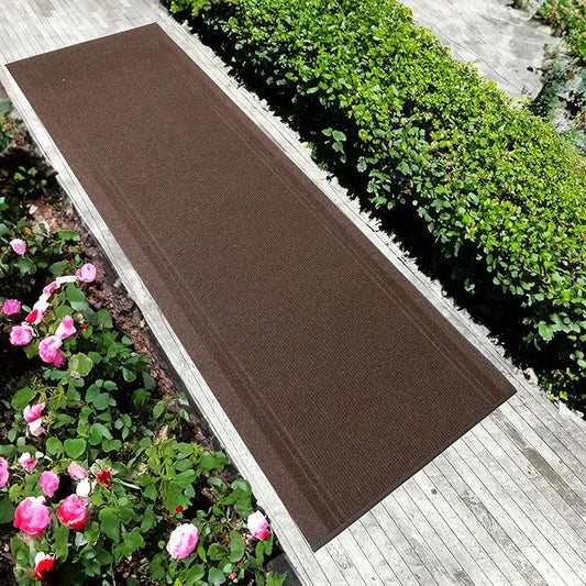 English Home Custom Size Non Slip Striped Design Light Weight Durable PVC Backing Thin Pile Runner Rug (36" x 50')