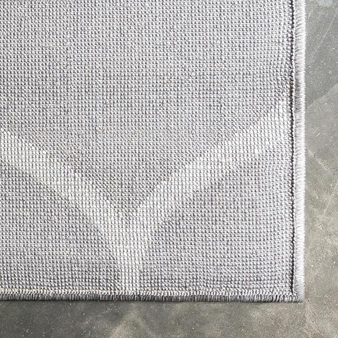Rugs.com Lattice Frieze Collection Rug – 9' x 12' Light Gray Medium Rug Perfect for Living Rooms, Large Dining Rooms, Open Floorplans