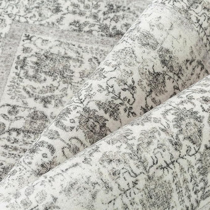 Black Runner Rug 2x14 Hallway Machine Washable Kitchen Vintage Distressed Non Slip Long Carpet Indoor Retro Floral Bedroom Accent Throw Rug for Bathroom Office Laundry Dining Living Room