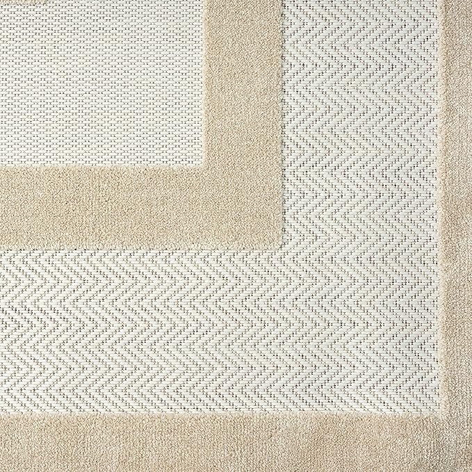 Abani Area Rugs - Modern Minimalist Pattern - Cream Rug for Living Room, Bedroom, Dining Room - Indoor/Outdoor - Easy to Clean - Non-Shedding - 5' x 8'