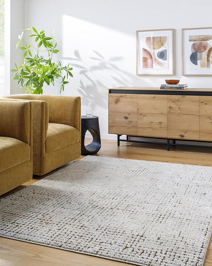 Livabliss x Our PNW Home Cascade Minimalist Area Rug, 5'3" x 7', Brown