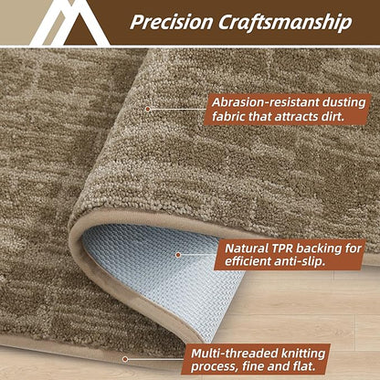 COSY HOMEER-Dirt-Trapper-Door-Mat 32"x48" Non-Slip Entryway Rugs Washable Welcome Mat Absorbent Entrance Mats Low Pile Dog Door Mats for Front Back Doomats and Wet Shoes,Taupe