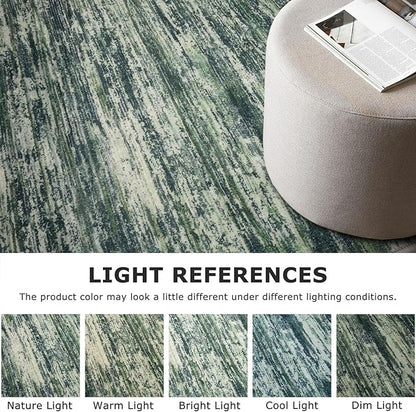 2x5 Modern Abstract Runner Rug for Hallways, Dark Green Super Soft Hallway Decor Kitchen Rugs with Non-Slip, Non-Shedding Washable Rug for Hallways Entryway Bedroom Indoor