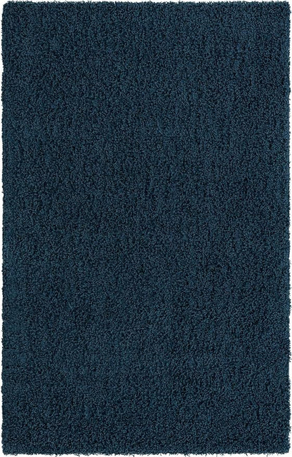 Unique Loom Solid Shag Collection Area Rug (5' 1" x 8' Rectangle, Sapphire Blue/ Navy Blue)