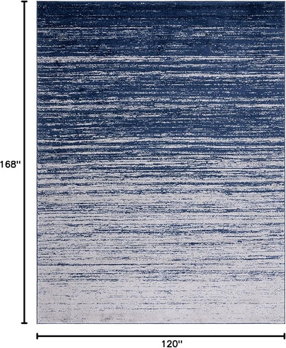 SAFAVIEH Area Rug 10x14 - Adirondack Collection - Large - Navy & Grey, Modern Ombre Design, Non Shedding & Easy to Clean, Ideal for Living Room, Bedroom, Office, Dining Space (ADR113E)