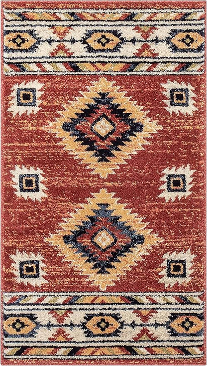 Well Woven Tulsa Lea Crimson Traditional Southwestern Tribal 2x4 (2'3" x 3'11") Area Rug