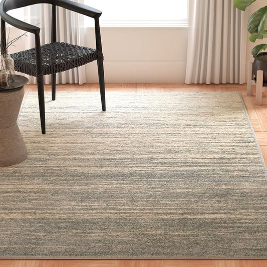 SAFAVIEH Adirondack Collection Area Rug - 4' Square, Slate & Cream, Modern Ombre Design, Non Shedding & Easy to Clean, Ideal for Living Room, Bedroom, Office, Dining Space (ADR113T)