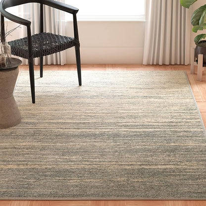 SAFAVIEH Adirondack Collection Area Rug - 5' Square, Slate & Cream, Modern Ombre Design, Non Shedding & Easy to Clean, Ideal for Living Room, Bedroom, Office, Dining Space (ADR113T)