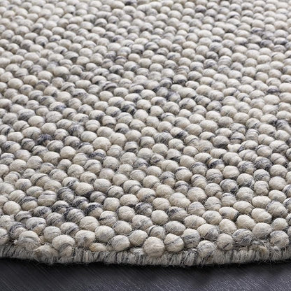 Safavieh Natura Collection Runner Rug - 2'3" x 18', Light Grey & Ivory, Handmade Wool Blend, Textured Design, Ideal for Hallway, Bedroom, Foyer (NAT620G)