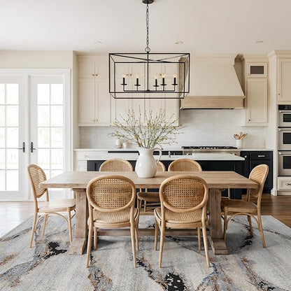 Rugshop Contemporary Gray Striated Area Rug Durable, Kid & Pet Friendly 6' 6" x 9' Great for Layering in Living Areas, Offices, or Under Dining Sets