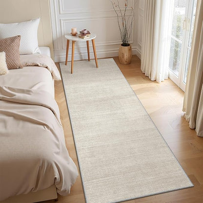 Valenrug Runner Rugs 2x8 - Stain Resistant 2x8 Rugs Runners for Hallways Living Room, Non Slip Runner Rugs for Bedroom, Folable Machine Washable Hallway Runner (2'x8', Beige)