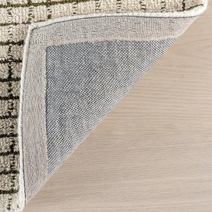 Rugs USA Melrose Green/Ivory, 2'6" x 8', Handmade, Wool & Cotton, Soft and Cozy, High Traffic, Stain Resistant, Easy Clean, Durable Area Rug for Bedroom, Living Room, Dining Space, Den, Entryway