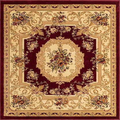 Rugs.com Chateau Collection Rug - 5 Ft Square Red Medium Pile Rug