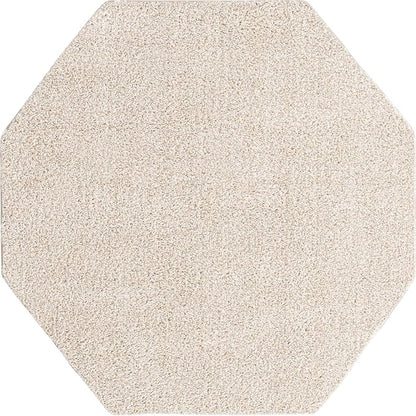 Unique Loom Solo Collection Area Rug - Calabasas (5' 3" Octagon, Ivory)