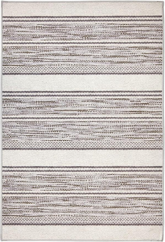 Dash & Albert Ellington Stripe Grey Machine Washable Rug, Runner-2.5 X 8 Feet, Grey Stripe Pattern