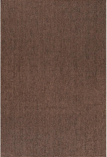 CAMILSON Easy Jute Rug 8x10, Indoor Outdoor Brown Color Fiber Area Rugs for Living Room Patio and Kitchen Rug, Solid Boho Woven Design, Easy-Cleaning, Washable Outside Carpet Alfombras (8 x 10)