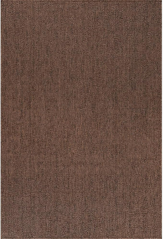 CAMILSON Easy Jute Rug 8x10, Indoor Outdoor Brown Color Fiber Area Rugs for Living Room Patio and Kitchen Rug, Solid Boho Woven Design, Easy-Cleaning, Washable Outside Carpet Alfombras (8 x 10)