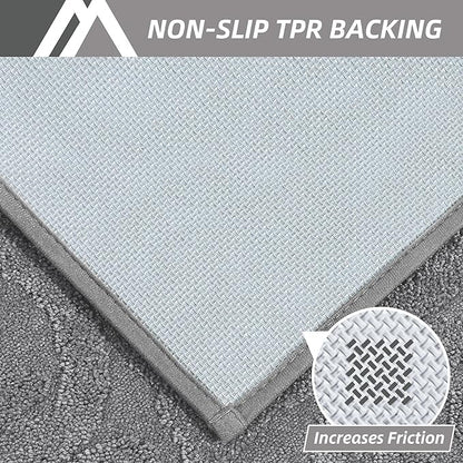 COSY HOMEER Door Mat 32”x48”,Absorbent Dirt Trapper Entryway Rugs,Non-Slip Welcome Mat,Washable Entry Rugs,Low Pile Doormat for Front Back Door,Wet Shoes & Paws,Grey