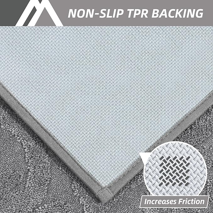COSY HOMEER Door Mat 36”x60”,Absorbent Dirt Trapper Entryway Rugs,Non-Slip Welcome Mat,Washable Entry Rugs,Low Pile Doormat for Front Back Door,Wet Shoes & Paws,Grey