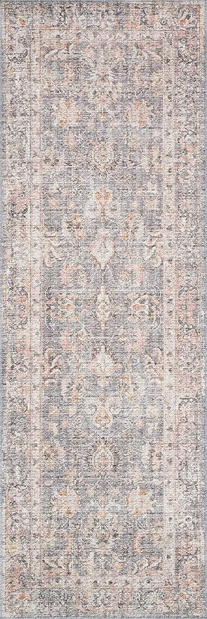 Loloi Skye Collection SKY-01 Grey/Apricot 7' x 9' Oval Area Rug