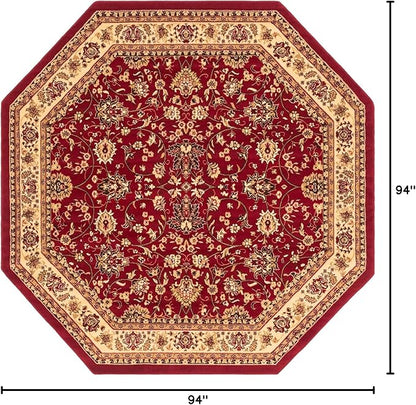 Unique Loom Sialk Hill Collection Area Rug - Washington (7' 11" Octagon Burgundy/Cream)