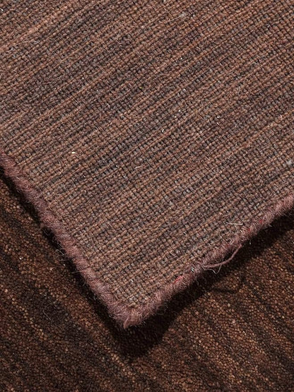 Hand Knotted Loom Wool ECO-Friendly Area Rugs - 6'x6', Square, Brown Color, Solid Plain Design, High Pile Thick Handmade Anti Skid Area Rugs for Living Room, Bed Room (L00111)