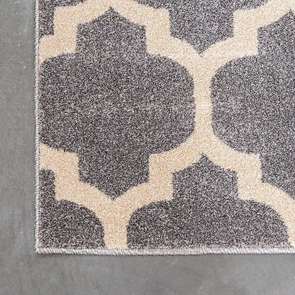 Rugs.com Lattice Collection Rug – 3' x 5' Dark Gray Medium Rug Perfect for Entryways, Kitchens, Breakfast Nooks, Accent Pieces