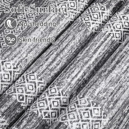 GarveeHome 10x13 Large Washable Geometric Area Rug Non Slip Non Shedding Floor Carpet, Modern Bordered Distressed Gray Indoor Printed Rug for Living Room, Bedroom, Office